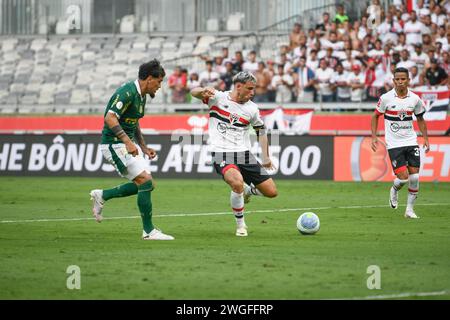 Belo Horizonte, Brasilien. Februar 2024. Calleri während Palmeiras x São Paulo, einem Spiel, das für das Finale des brasilianischen Superpokals gültig ist, das in Mineirão, Belo Horizonte, MG, ausgetragen wird. Quelle: Doug Patrício/FotoArena/Alamy Live News Stockfoto