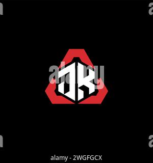 JK Initial Logo modernes und futuristisches Konzept für E-Sport- oder Gaming-Logo Stock Vektor