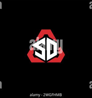 SD Initial Logo modernes und futuristisches Konzept für E-Sport- oder Gaming-Logo Stock Vektor