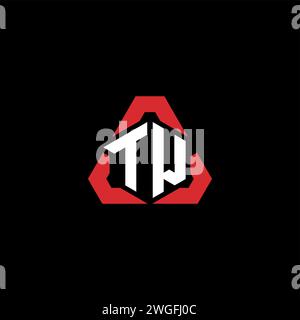 TW Initial Logo modernes und futuristisches Konzept für E-Sport- oder Gaming-Logo Stock Vektor