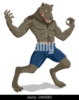 Vektor-Illustration eines Werwolfs, Horror, Mythologie, Halloween-Thema Stock Vektor