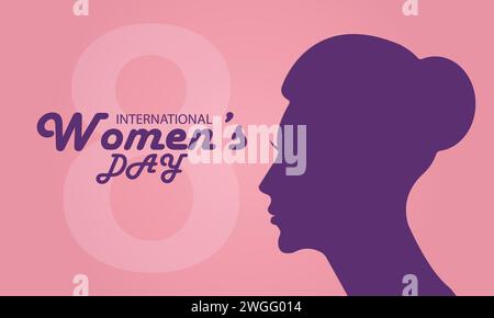 Internationaler Frauentag Vektor Vorlage Design Illustration. Geeignet für Grußkarten, Poster und Banner Stock Vektor