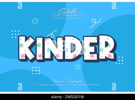 Verspielter 3D-Vektor-Texteffekt-Grafikstil. Editierbare Vektorüberschrift und Titelvorlage. Stock Vektor