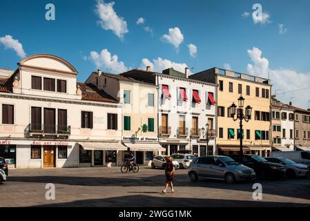 Corso del Popolo, die Hauptstraße von Chioggia, an der Lagune von Venedig, Italien Stockfoto