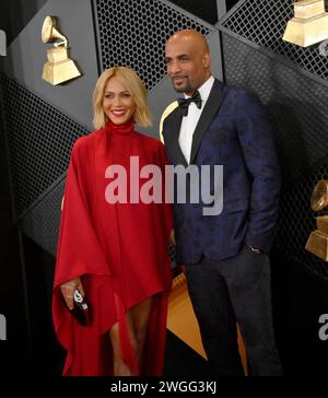 Los Angeles, Usa. Februar 2024. (L-R) Nicole Ari Parker und Boris Kodjoe nehmen am Sonntag, 4. Februar 2024, an den 66. Grammy Awards in der Crypto.com Arena in Los Angeles Teil. Foto: Jim Ruymen/UPI Credit: UPI/Alamy Live News Stockfoto