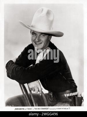 John Wayne Porträt - Werbefoto „The Big Stampede“ (Vitagraph Pictures, 1932) Stockfoto