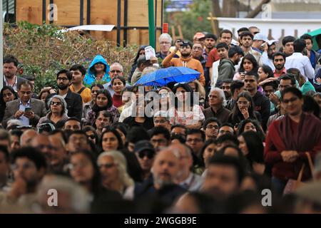 Besucher besuchen das Jaipur Literature Festival in Jaipur, Rajasthan, Indien, am 4. Februar 2024. (Foto von Vishal Bhatnagar/NurPhoto)0 Credit: NurPhoto SRL/Alamy Live News Stockfoto