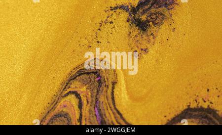 Farbe mit Glitzertinte und Farbverlauf in goldfarbenem Schwarz Stockfoto