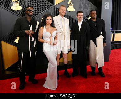 Los Angeles, Usa. Februar 2024. Pentatonix nimmt am Sonntag, 4. Februar 2024, an den 66. Grammy Awards in der Crypto.com Arena in Los Angeles Teil. Foto: Jim Ruymen/UPI Credit: UPI/Alamy Live News Stockfoto