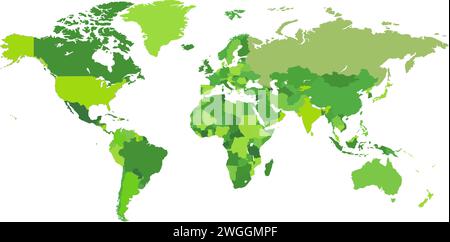 Grüne Vektorkarte der Welt Stock Vektor