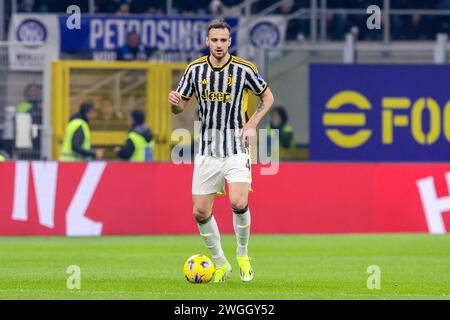 Mailand, Italien. Februar 2024. Mailand, Italien - 4. februar 2024 - Inter-Juventus Serie A - gatti federico juventus Credit: Kines Milano/Alamy Live News Stockfoto