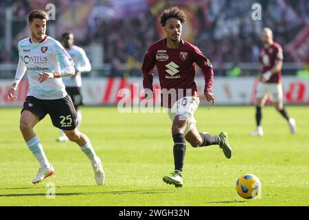 Torino, Italien. Februar 2024. 4. Februar Turin – Italien – Turin gegen Salernitana Serie A 2023/2024 – Grande Torino Stadium – im Bild: lazaro valentino turin fc Credit: Kines Milano/Alamy Live News Stockfoto