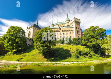 Schloss Bojnice, eine mittelalterliche Burg in der Stadt Bojnice, Slowakei, Europa. Stockfoto