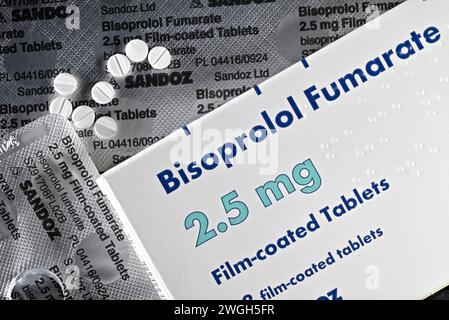 Bisoprololfumarat - Antihypertonie - 2,5 mg Pillen Stockfoto