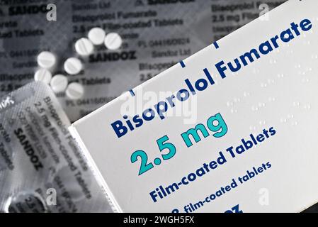 Bisoprololfumarat - Antihypertonie - 2,5 mg Pillen Stockfoto