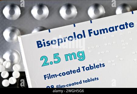 Bisoprololfumarat - Antihypertonie - 2,5 mg Pillen Stockfoto