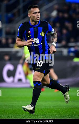 Inter Mailand's argentinischer Stürmer #10 Lautaro Martinez während des italienischen Fußballspiels der Serie A Inter Mailand und Juventus FC im San Siro Stadion in Mailand, Italien am 4. Februar 2024 Credit: Piero Cruciatti/Alamy Live News Stockfoto