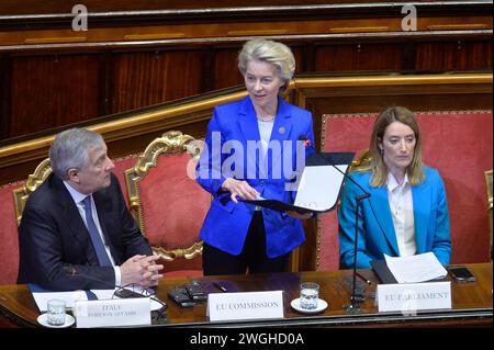 Italien, Rom, 29. Januar 2024: Gipfeltreffen Italien Afrika "ItaliAfrica Eine Brücke für das gemeinsame Wachstum". Auf dem Bild Vizepräsident des Ministerrates an Stockfoto