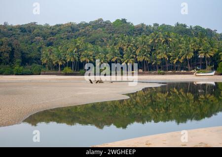 Agonda, Goa, Indien, Landschaft der Lagune in Agonda, nur Editorial. Stockfoto