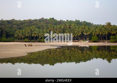 Agonda, Goa, Indien, Landschaft der Lagune in Agonda, nur Editorial. Stockfoto