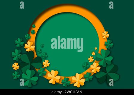 Illustration zum Thema schöne Form Banner im Stil Papierschnitt für Feiertag patricks Day, dekorativer Papierschnitt bestehend aus vielen Design-Ele Stock Vektor