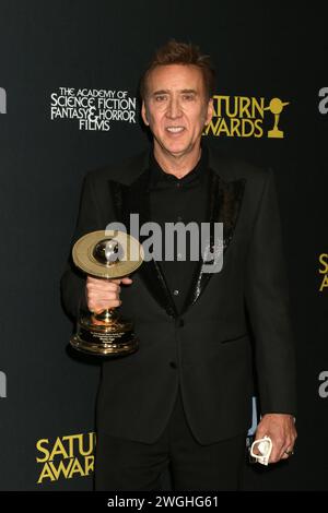 Burbank, USA. Februar 2024. LOS ANGELES - 4. Februar: Nicolas Cage bei den Saturn Awards 2024 im Burbank Convention Center am 4. Februar 2024 in Burbank, KALIFORNIEN (Foto: Katrina Jordan/SIPA USA) Credit: SIPA USA/Alamy Live News Stockfoto