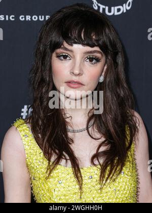 Hollywood, Usa. Februar 2024. HOLLYWOOD, LOS ANGELES, KALIFORNIEN, USA - 4. FEBRUAR: Lauren Mayberry kommt bei der 2024 66. GRAMMY Awards After Party der Universal Music Group, die am 4. Februar 2024 in den nya Studios WEST in Hollywood, Los Angeles, Kalifornien, USA stattfindet. (Foto: Xavier Collin/Image Press Agency) Credit: Image Press Agency/Alamy Live News Stockfoto