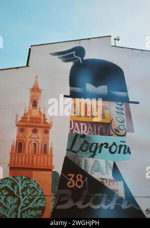 Street Art im Zentrum von Logroño in La Rioja, Spanien am 20. Oktober 2021 Stockfoto