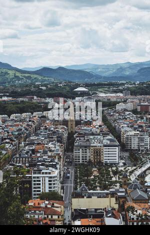 Panoramablick auf die Stadt San Sebastian im Baskenland in Spanien am 21. Juni 2021 Stockfoto