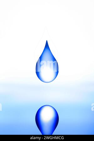 Perfekte Form eines herabfallenden Wassertropfens Stockfoto