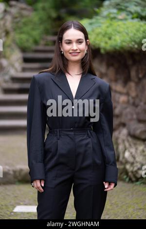 Rom, Italien, 5. Februar 2024 - Lily James nimmt am Fotogespräch zum Film „Finalmente l'Alba“ im Hotel de Russie in Rom Teil. Credits: Luigi de PompeisAlamy Live News Stockfoto