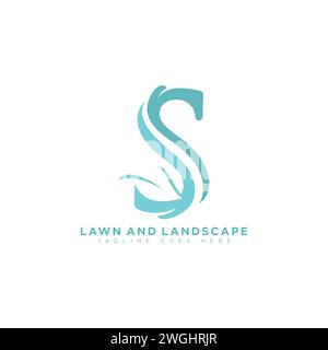 Letter S Querformat-Logo für Rasen- oder Gartenbetrieb, Organisation oder Website-Logo-Vektor. Ein klares, kreatives, modernes, elegantes Landschaftslogo im SHA Stock Vektor