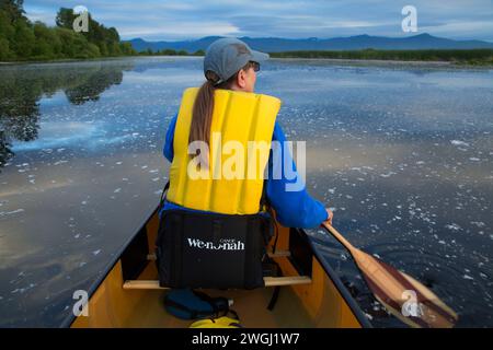 Kanu, Wood River Wetland, Klamath Falls District Büro des Land-Managements, Oregon Stockfoto