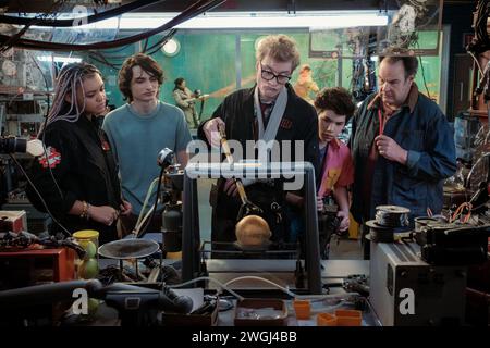 Ghostbusters Frozen Empire Dan Aykroyd, Logan Kim, James Acaster, Finn Wolfhard & Celeste O'Connor Stockfoto