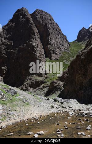 Blick auf Yolyn, den fantastischen george in der Mongolei Stockfoto