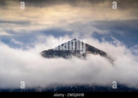 Kein Schnee auf den Bergen - Cambre d'Az, Pyrenäen Orientales, Januar 2024 Stockfoto