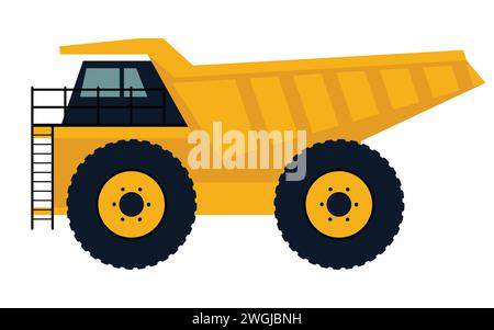 Symbol „Muldenkipper“. Seite des großen Transportwagens. Vektorabbildung. Eps 10. Stock Vektor