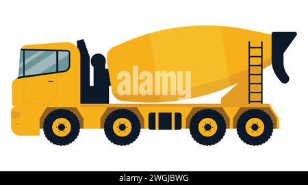 Zementmischer Fahrzeug. Betonmischer Lastwagen. Vektorabbildung. Eps 10. Stock Vektor