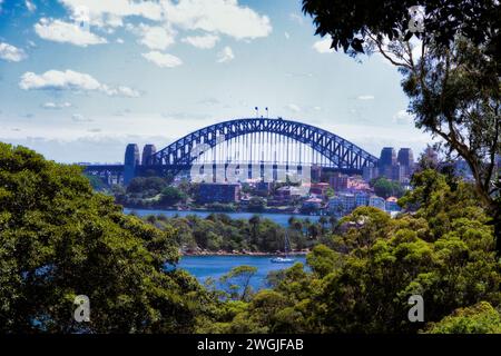 Die herrliche Sydney Harbour Bridge vom Toronga Zoo aus, Stockfoto