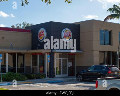 Miami, Florida, USA - 21. November 2023: Burger King Restaurant in West Kendall. Stockfoto