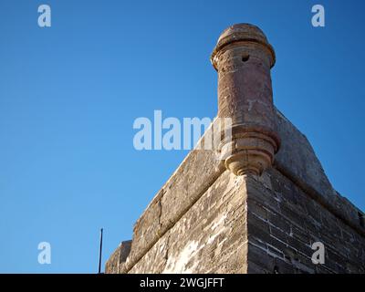 St. Augustine, Florida, USA - 5. Dezember 2016: Ecke Castillo de San Marcos. Stockfoto