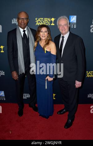 Michael Dorn, Marina Sirtis und Brent Spiner bei der Verleihung der 51. Saturn Awards 2024 im Los Angeles Marriott Burbank Airport Hotel. Burbank, 04.02.2024 Stockfoto