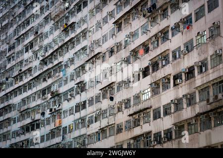 Das Monstergebäude in Hongkong. Stockfoto