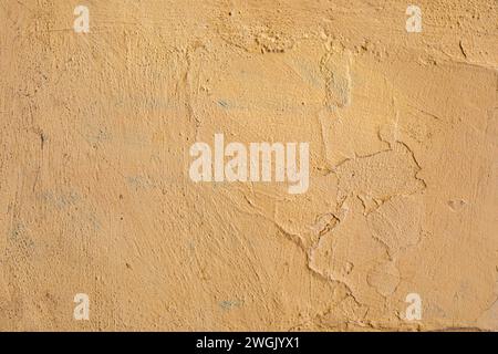 Orangefarbene, bemalte Stuckwand, Hintergrund Stockfoto