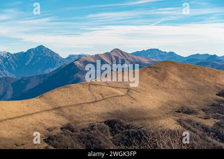 Blick auf die voralpen der Lombardei vom Berg Generoso Stockfoto