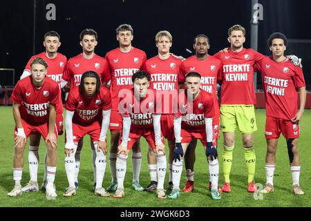 Utrecht, Niederlande. Februar 2024. UTRECHT, 02.05.2024, Zoudenbalch, Keuken Kampioen Divisie, niederländischer Fußball, Staffel 2023/2024, während des Spiels Jong Utrecht - jong Ajax, Teamphoto Credit: Pro Shots/Alamy Live News Stockfoto