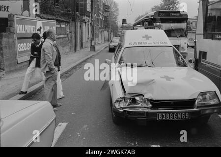 Medizinischer Notdienst, SAMU, Lyon, Rhone, Rhone-Alpen, Frankreich, Archiv1980 Stockfoto