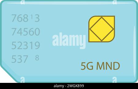 5G sim-Karte Symbol Cartoonvektor. Handy-Chip Stock Vektor