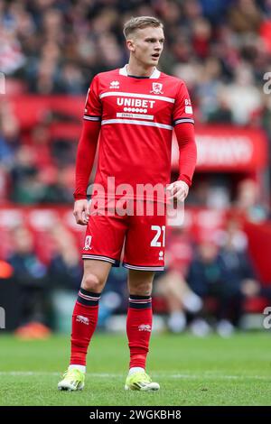 Middlesbrough, Großbritannien. Februar 2024. Middlesbrough Forss (21) im Einsatz während des Spiels Middlesbrough FC gegen Sunderland AFC SKY Bet EFL Championship im Riverside Stadium, Middlesbrough, England, Großbritannien am 4. Februar 2024 Credit: Every Second Media/Alamy Live News Stockfoto