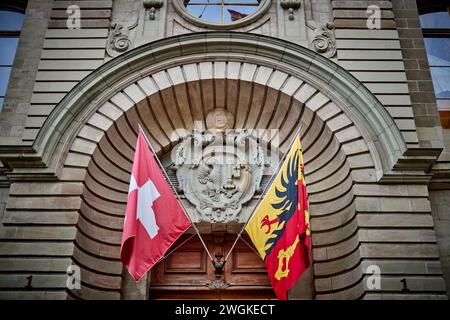 Genf Stadt in der Schweiz Palais de Justice Gerichtsgebäude Stockfoto